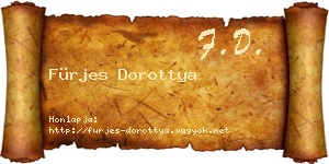Fürjes Dorottya névjegykártya