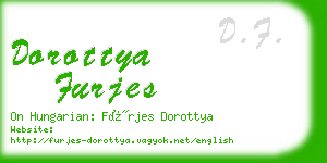 dorottya furjes business card